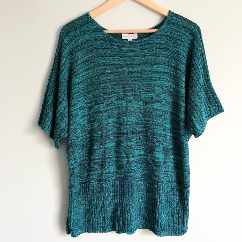 Teal Short Sleeve Sweater
